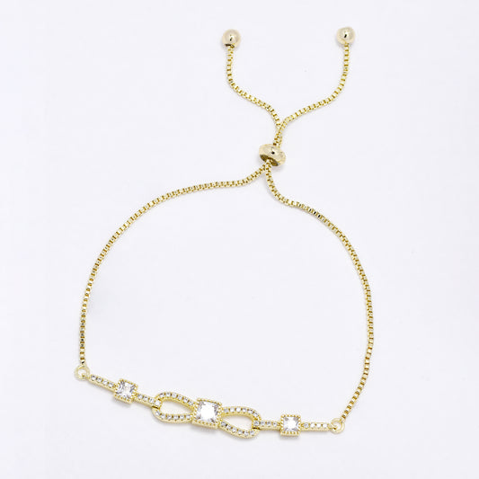 CZYB6167 - Premium CZ infinity pull-through bracelet