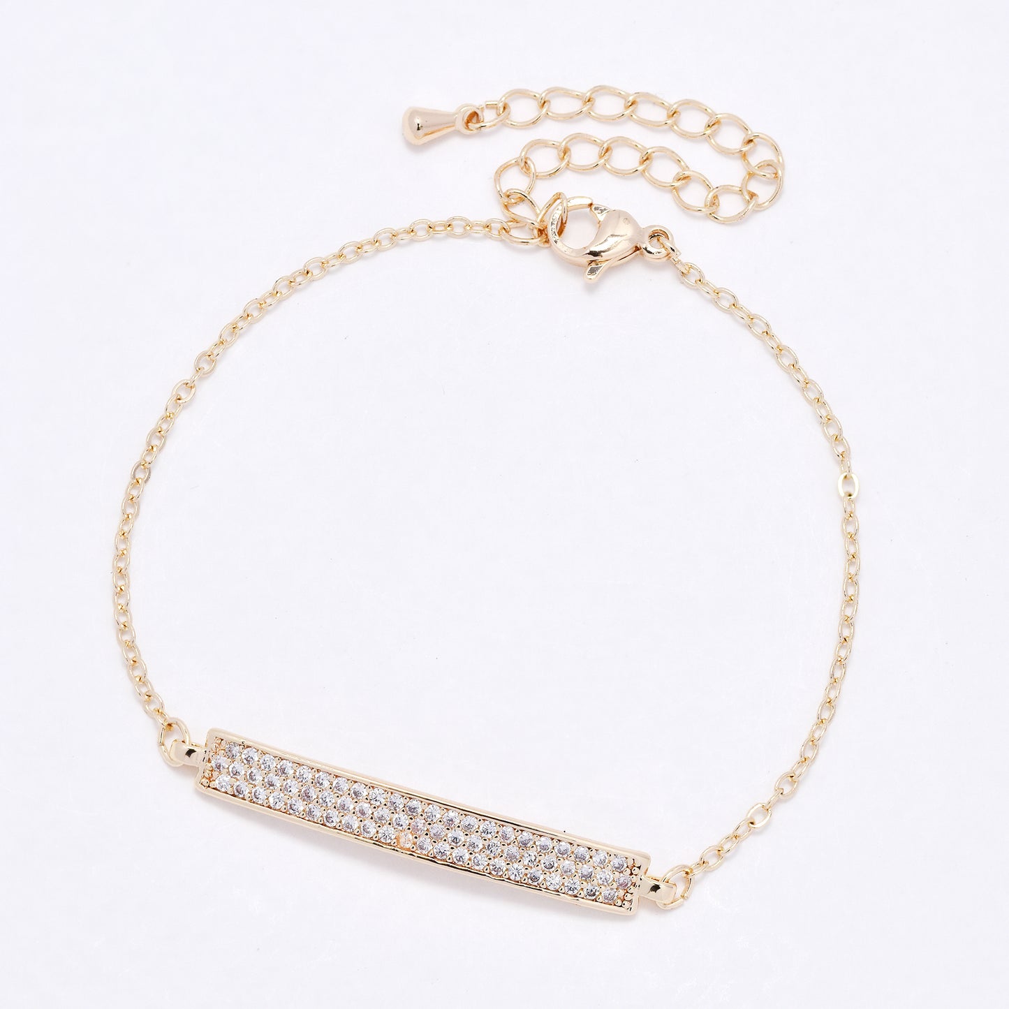 CZYB6178 - Premium brass CZ pull-through bracelet