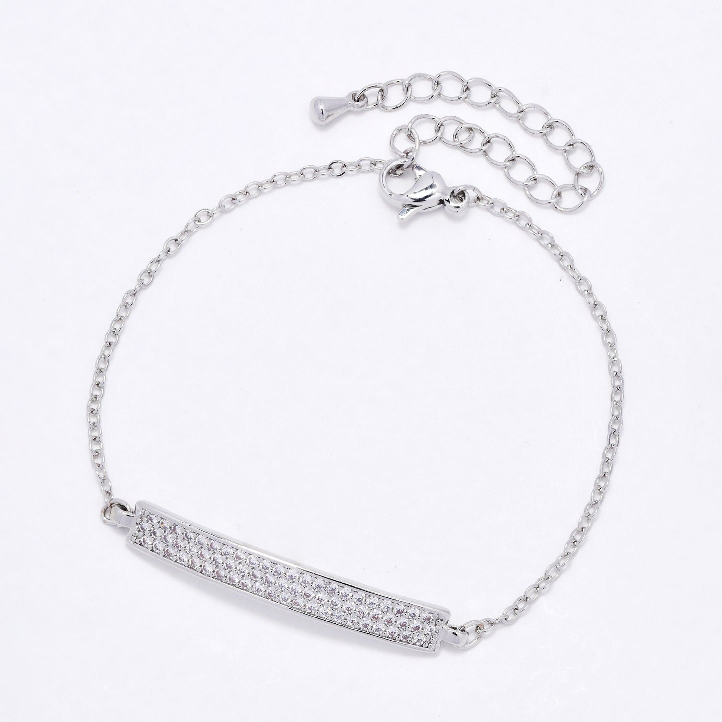 CZYB6178 - Premium brass CZ pull-through bracelet