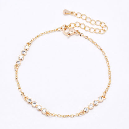 CZYB6179 - Premium brass CZ ball bracelet