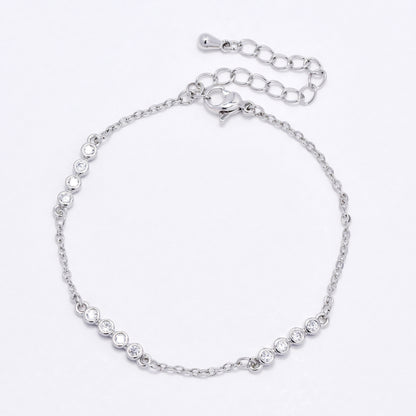 CZYB6179 - Premium brass CZ ball bracelet