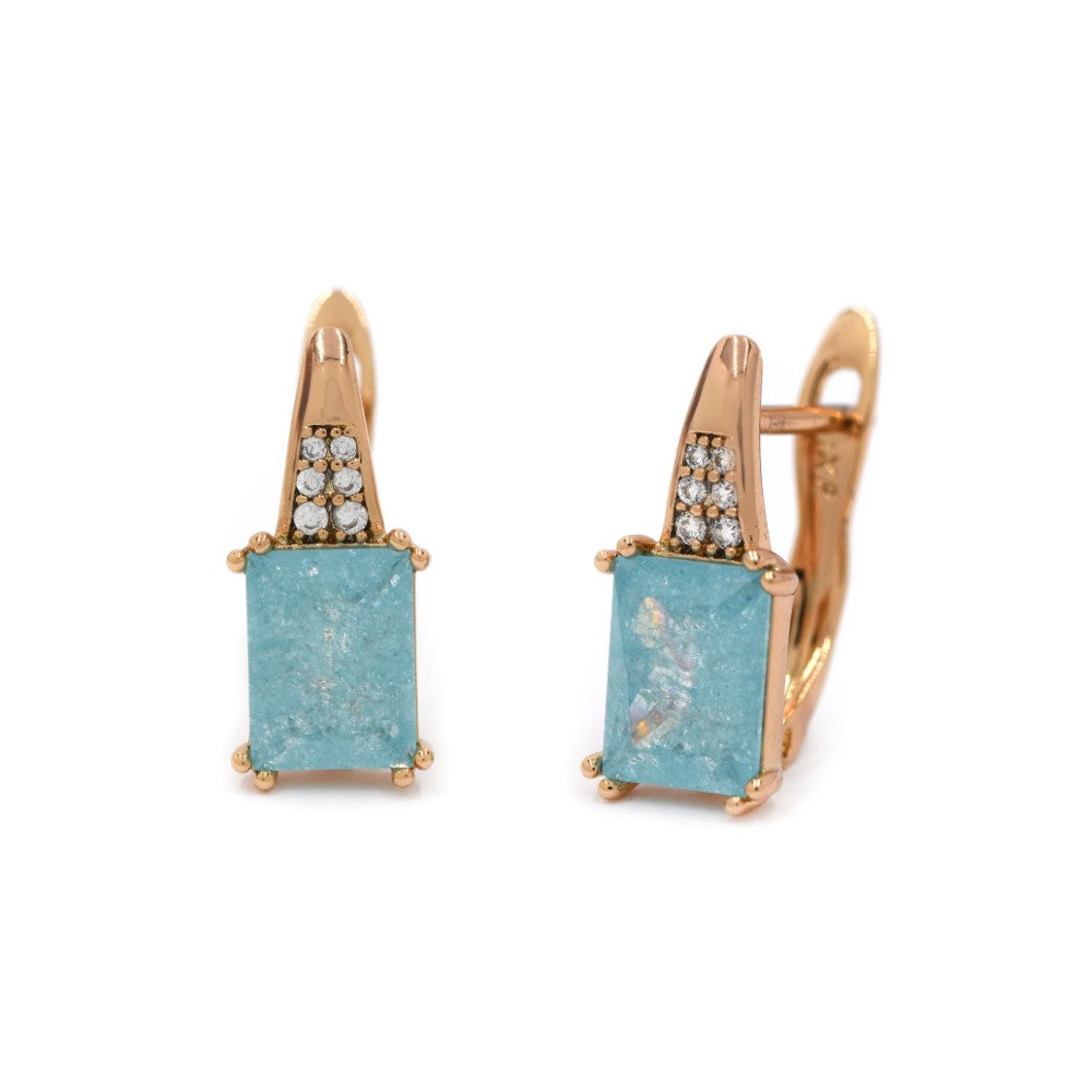 Premium baguette Cubic Zirconia huggie earring