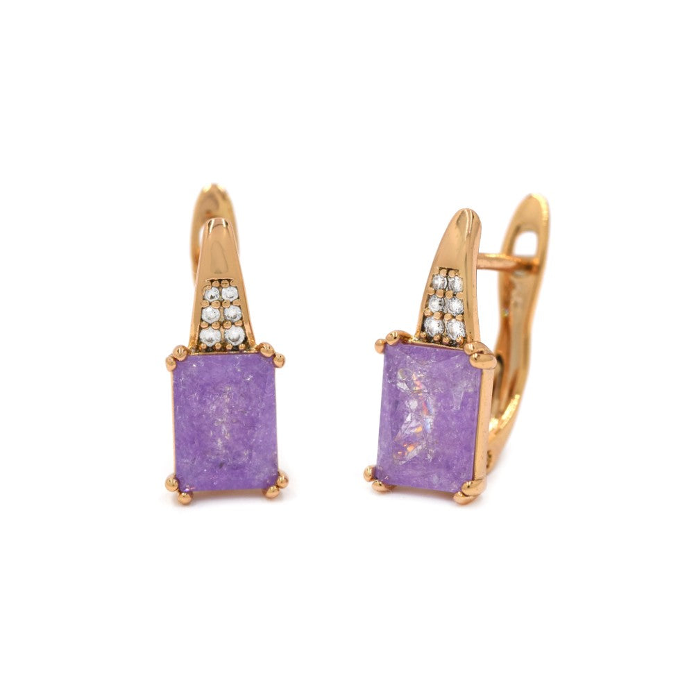 Premium baguette Cubic Zirconia huggie earring