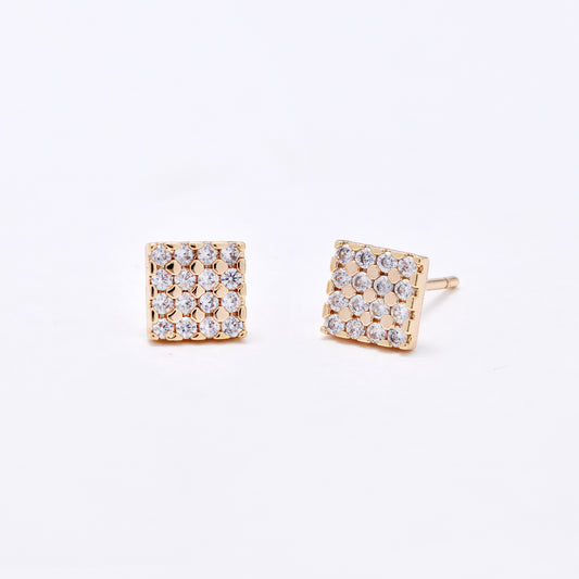 CZYE6145 - Premium 6mm square CZ studs