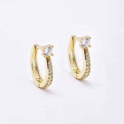 CZYE6149 - Premium brass 18mm x 2mm CZ hoop earrings