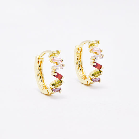 CZYE6593 - Premium 16mm x 4mm zig-zag CZ hoops