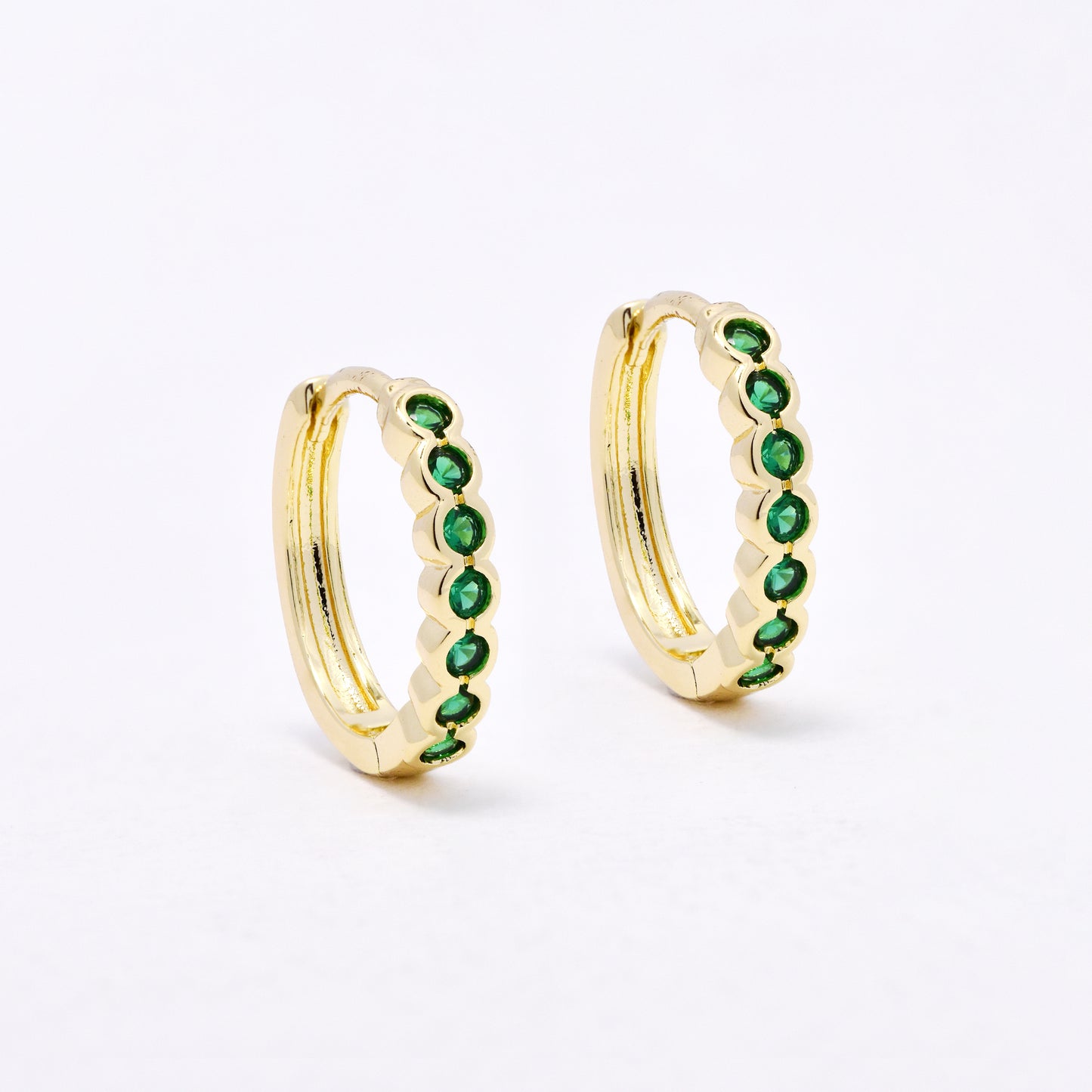 CZYE6594 - Premium 16mm x 3mm green CZ hoops
