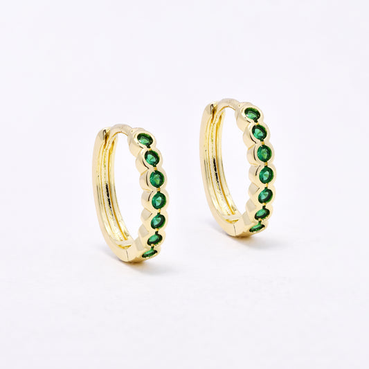 CZYE6594 - Premium 16mm x 3mm green CZ hoops
