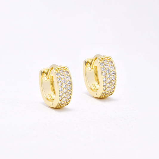 CZYE6598 - Premium 12mm x 4mm 3 row CZ hoops