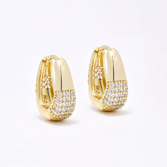 CZYE6602 - Premium 16mm x 6mm tapered CZ hoops