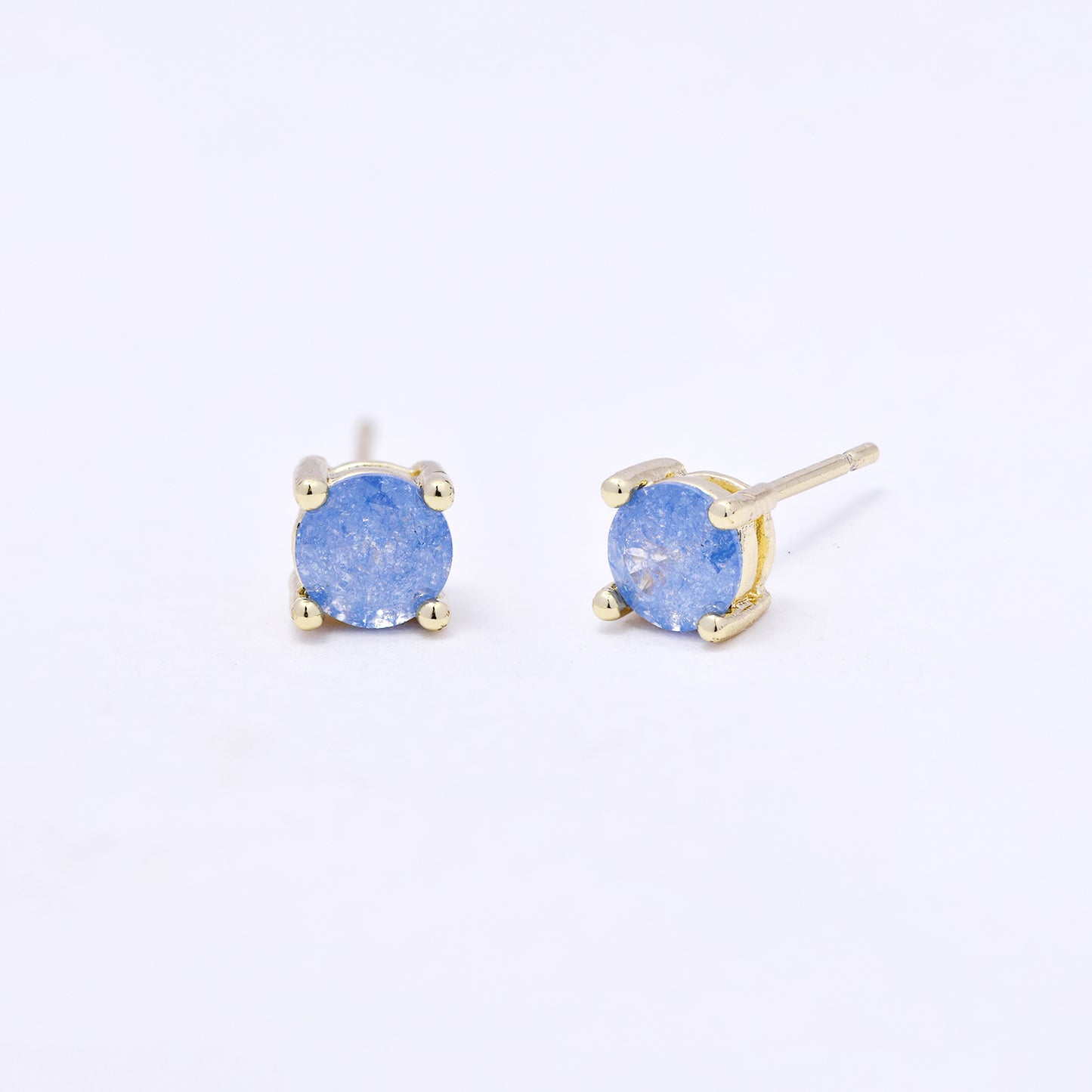 CZYE7221 - Premium brass 5mm CZ stud earring
