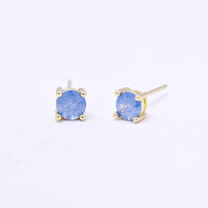 CZYE7221 - Premium brass 5mm CZ stud earring