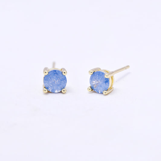 CZYE7221 - Premium brass 5mm CZ stud earring