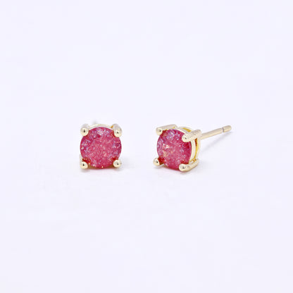 CZYE7221 - Premium brass 5mm CZ stud earring