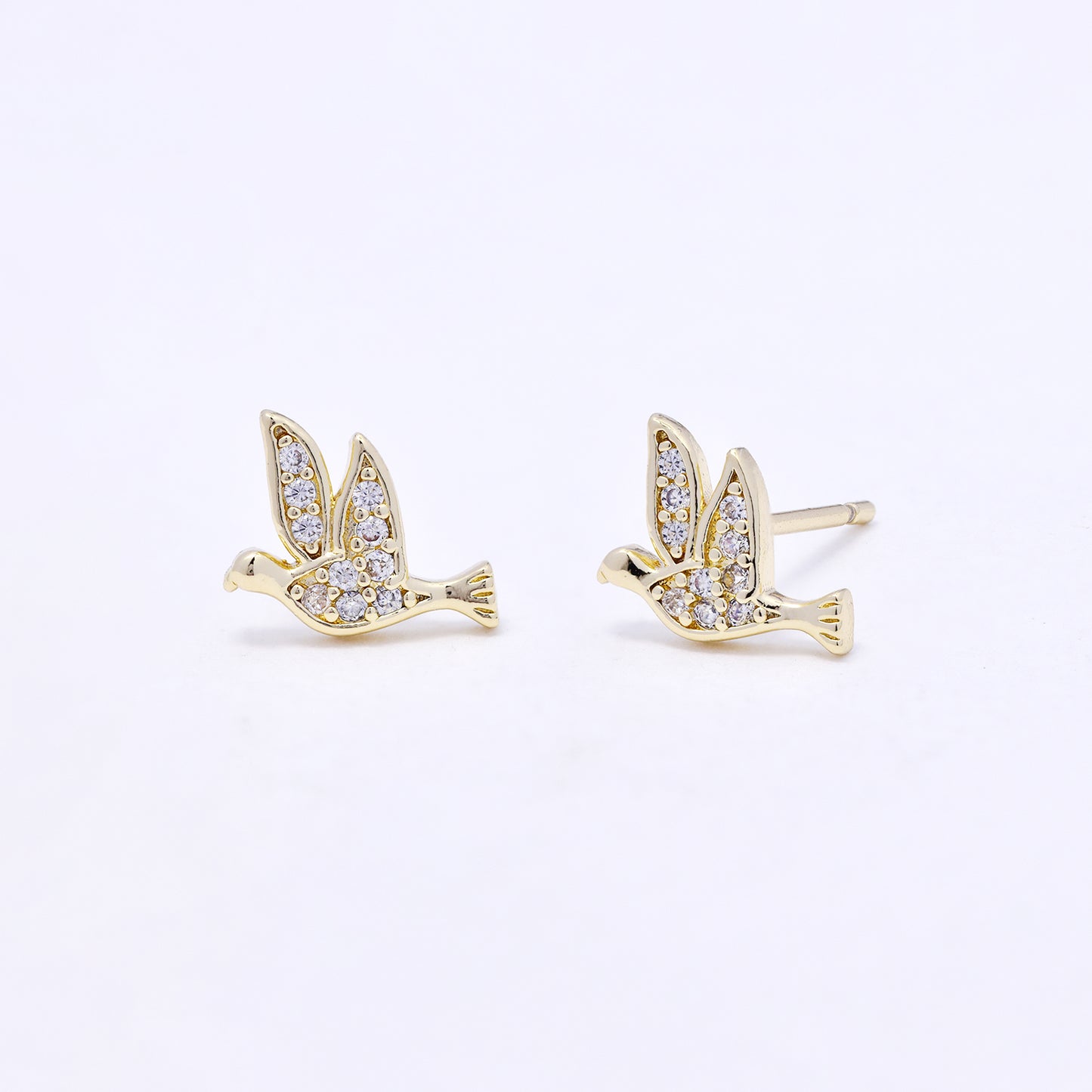 CZYE7224 - Premium brass 6mm x 9mm CZ bird stud