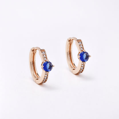 CZYE7460 - Premium brass plated 12mm x 2.2mm CZ accent hoop earring