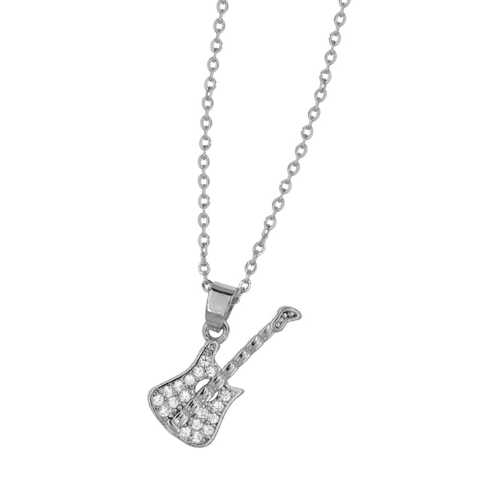 Premium cubic zirconia guitar necklace
