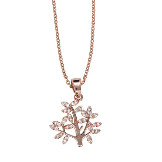 Premium rose gold tree of life necklace