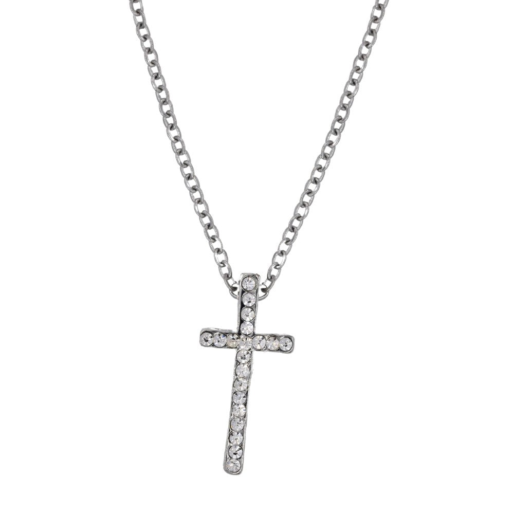 Premium cubic zirconia dainty cross necklace