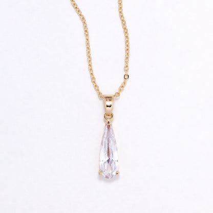 CZYN6172 - CZ teardrop necklace