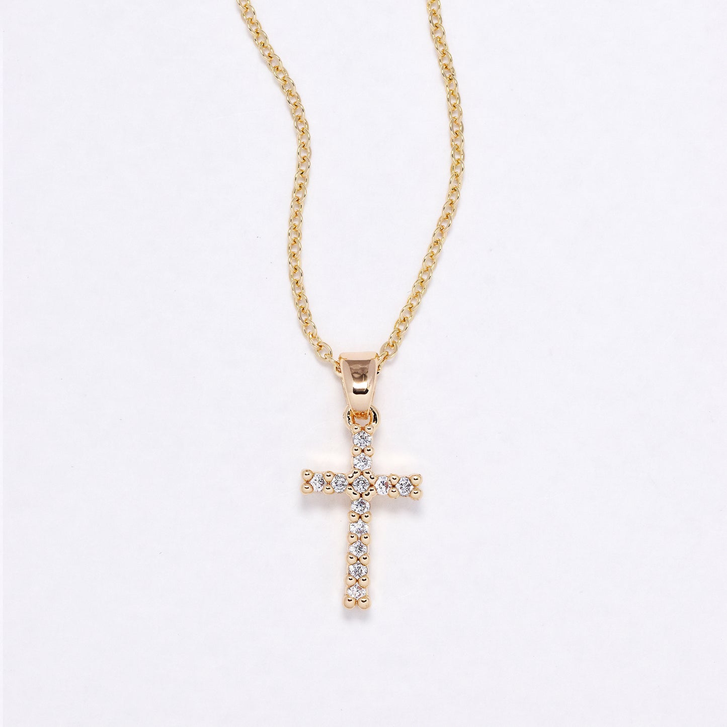 CZYN6175 - CZ cross necklace