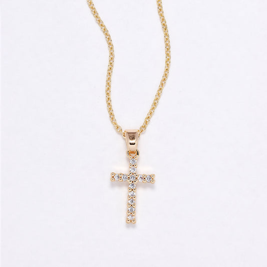 CZYN6175 - CZ cross necklace