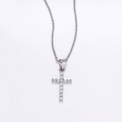 CZYN6175 - CZ cross necklace