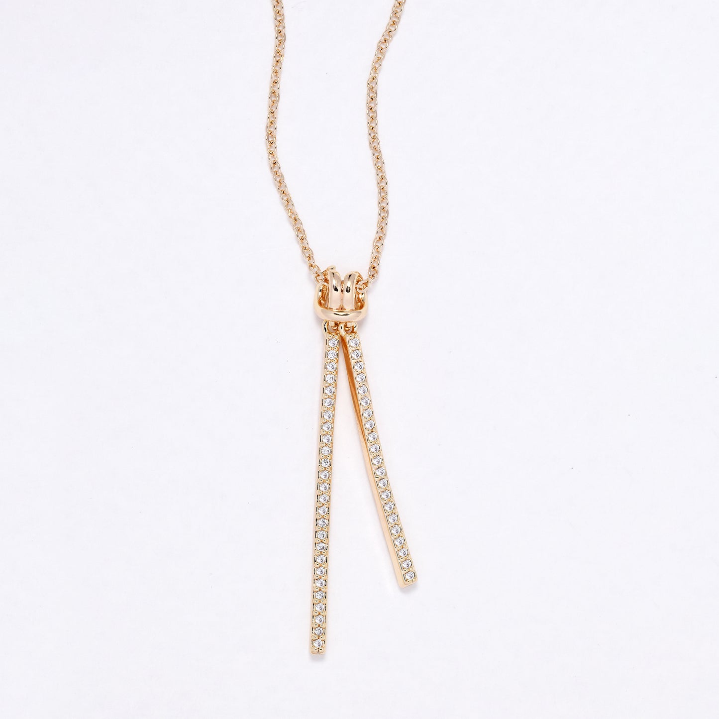 CZYN6182 - CZ bar necklace