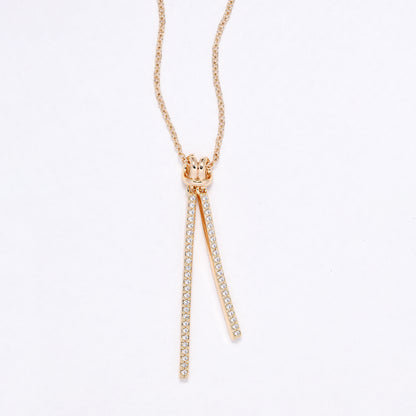 CZYN6182 - CZ bar necklace