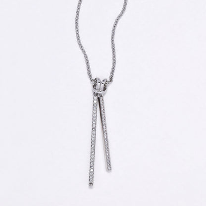 CZYN6182 - CZ bar necklace