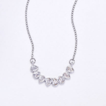 CZYN6228 - 5mm CZ Teardrop Centre Charm Necklace