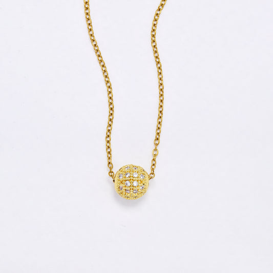 CZYN6232 - Crystal Ball Charm on Chain