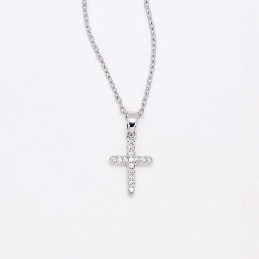 CZYN6593 - Premium small CZ cross necklace