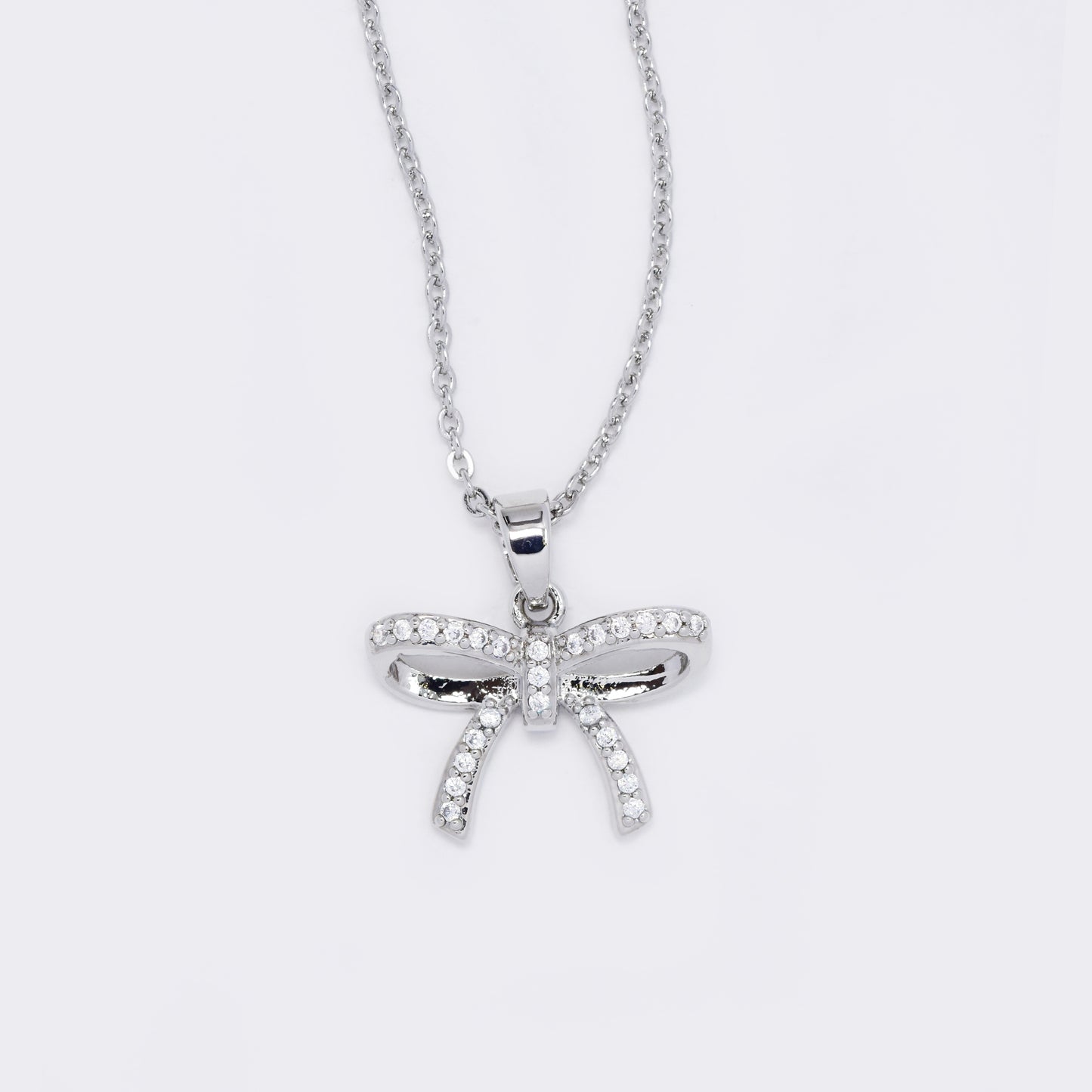 CZ bow necklace - CZYP5755