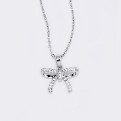 CZ bow necklace - CZYP5755