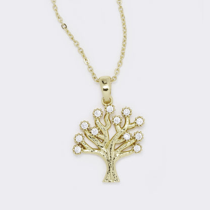 Medium tree of life CZ necklace - CZYP5759