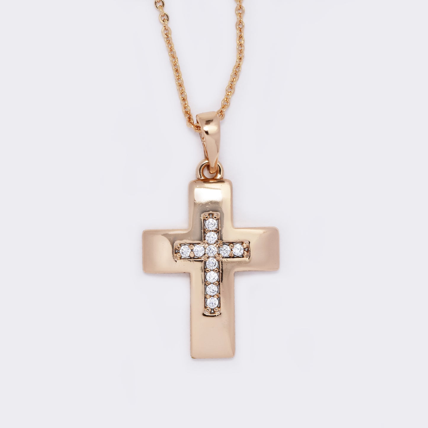 Cross inner CZ necklace - CZYP5783