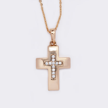 Cross inner CZ necklace - CZYP5783