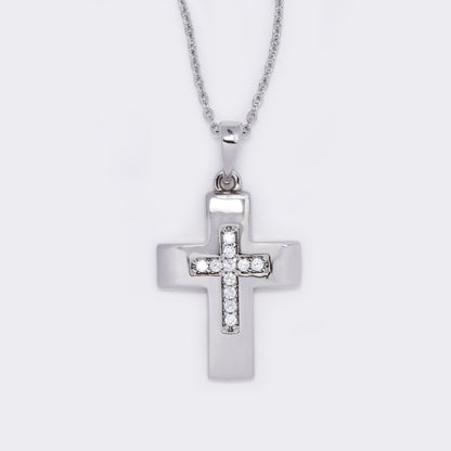Cross inner CZ necklace - CZYP5783