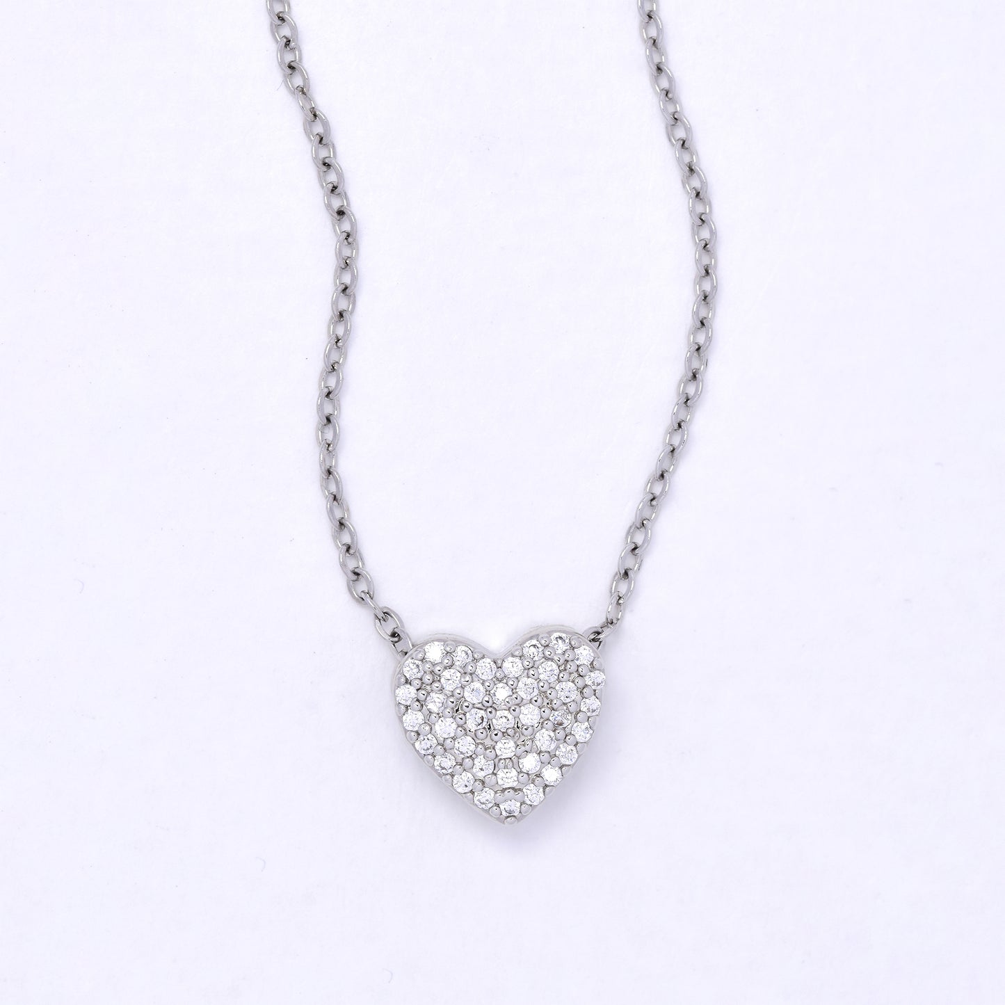 CZYP7496 - Premium brass CZ heart necklace
