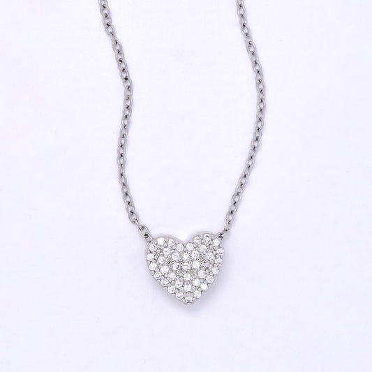 CZYP7496 - Premium brass CZ heart necklace