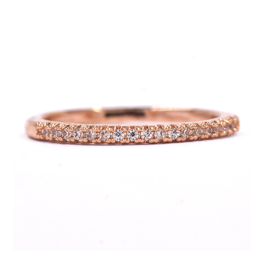 CZYR1025 - Premium brass cubic zirconia eternity band ring