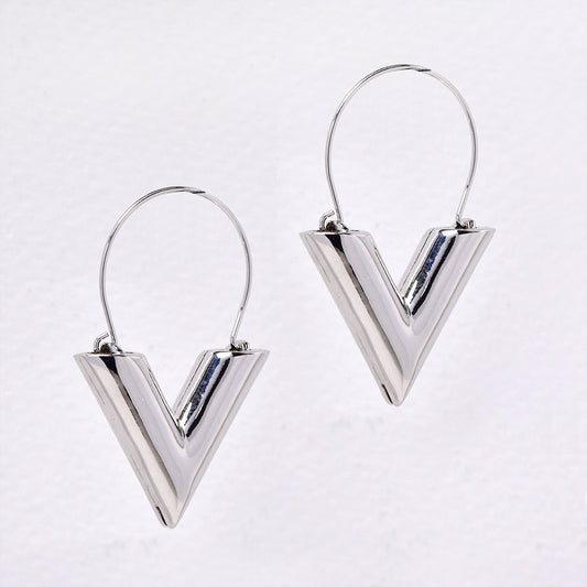 Premium statement V drop earrings