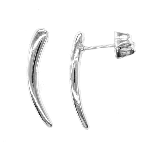 GFE5632 - Premium brass plain curved stud earrings