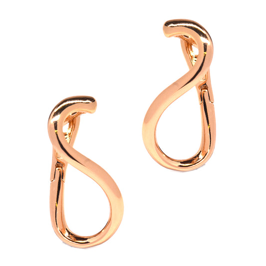 Premium rose gold plated twisty S huggie earring