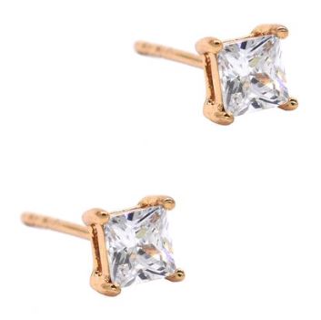 GFE882 - 2 Pack premium plated 6mm CZ stud earrings