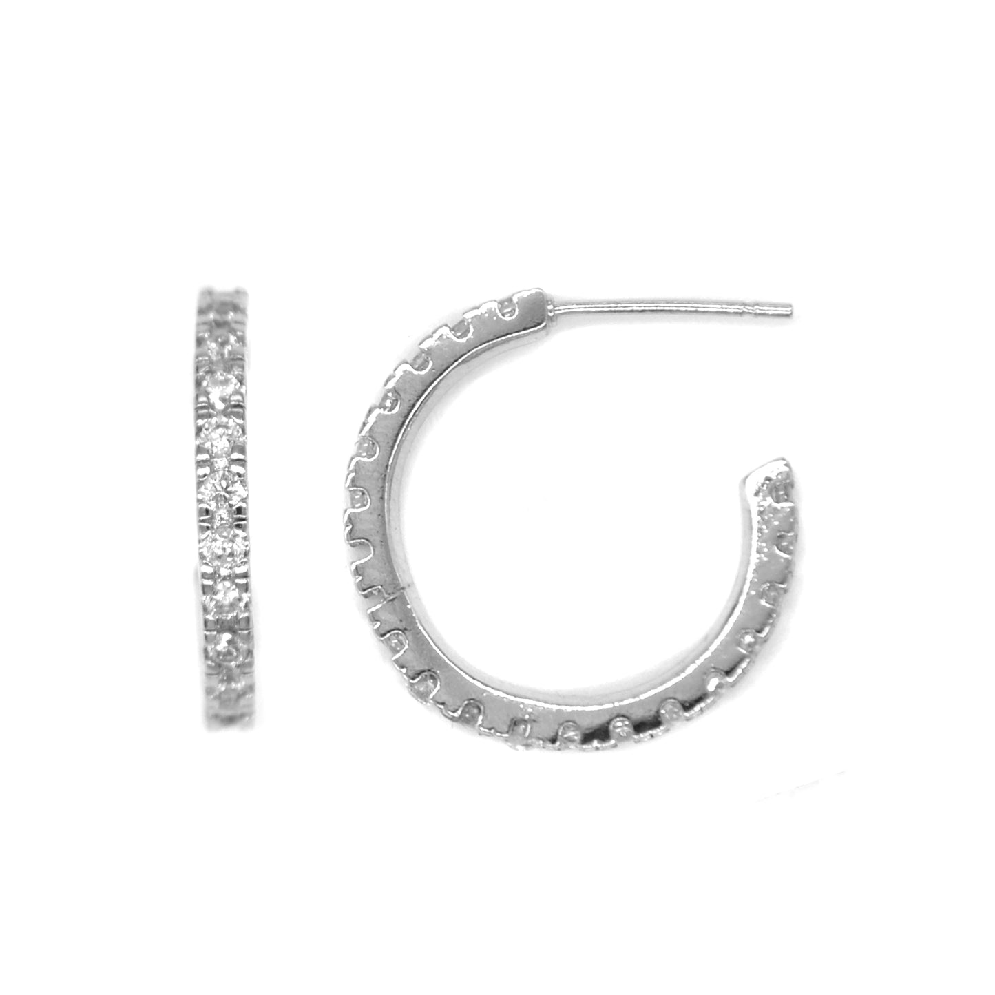 Premium cubic zirconia open hoop earring