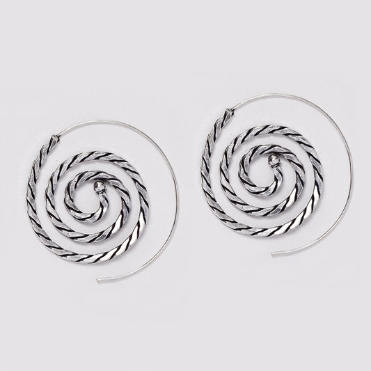 Brass rope design spiral coil earrings - IFE728