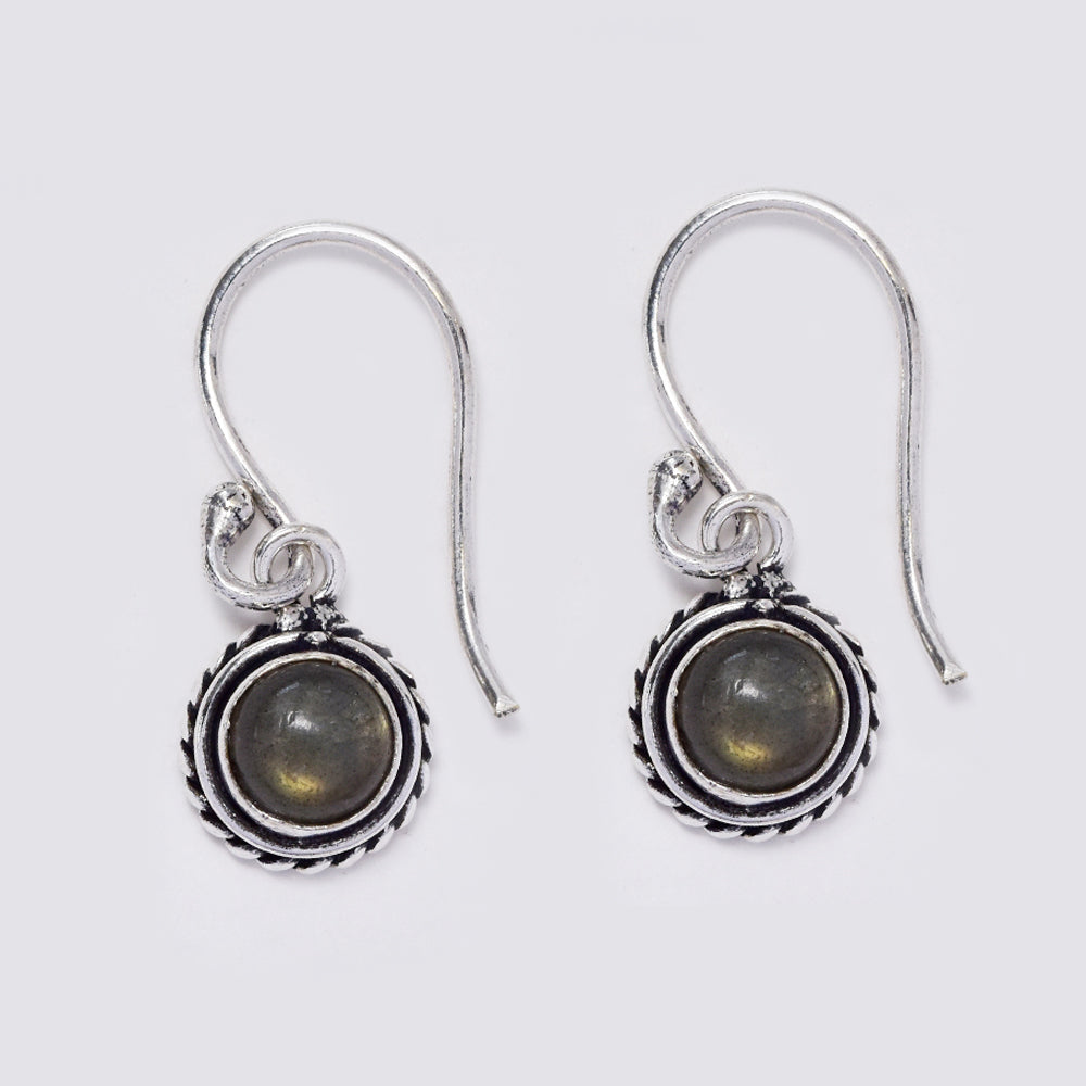 Brass gemstone drop rope earrings - IFE744