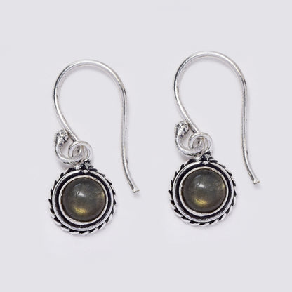 Brass gemstone drop rope earrings - IFE744